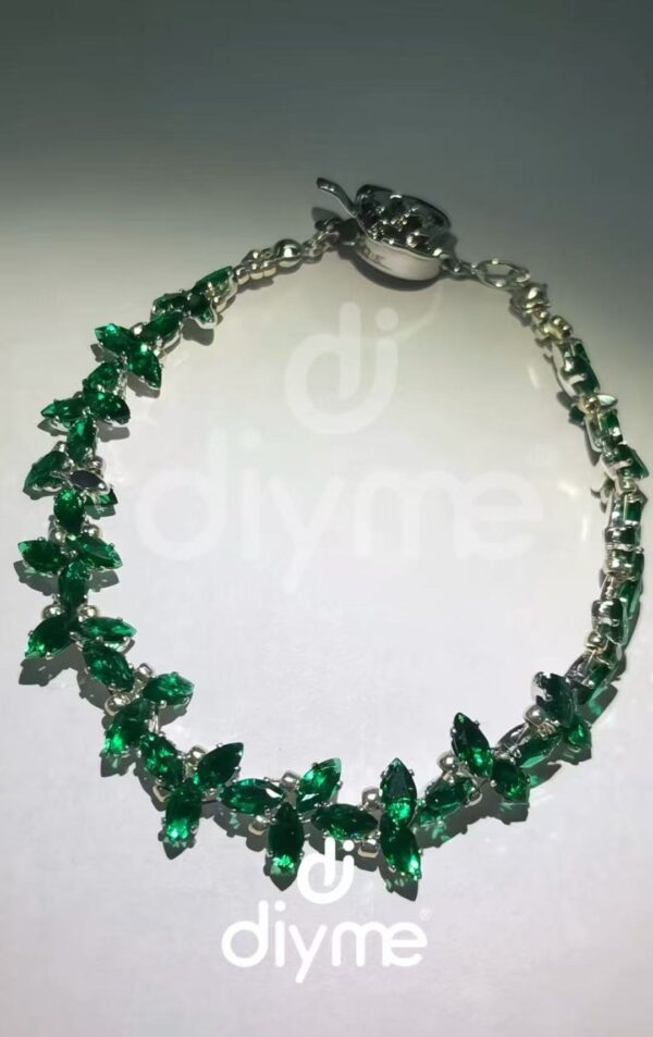 13#-Emerald Leaves Bracelet-DIY material package