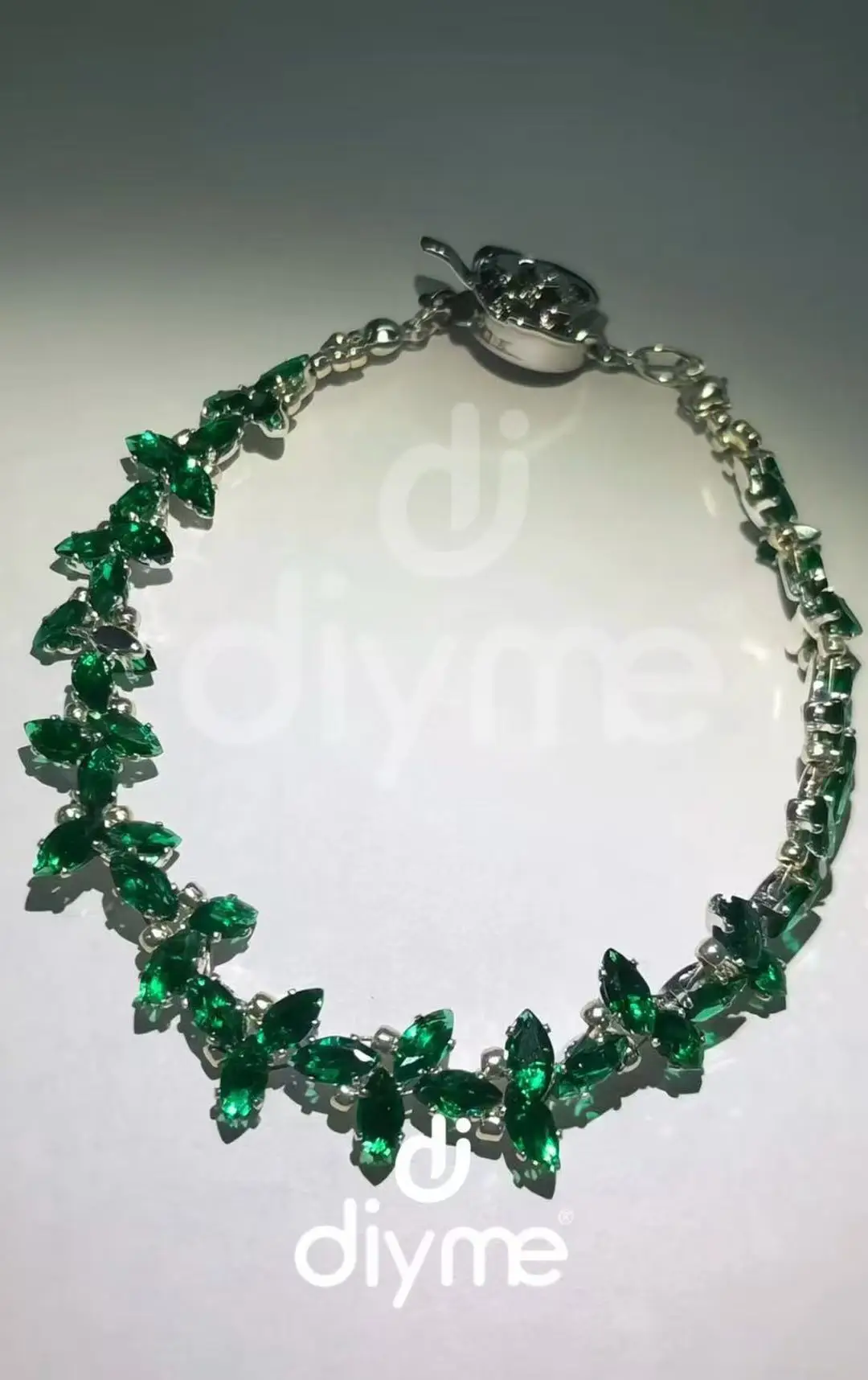 13#-Emerald Leaves Bracelet-DIY material package